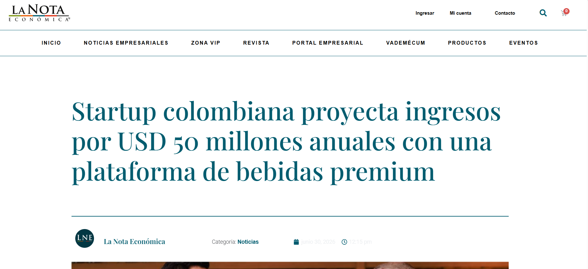 Captura de la nota publicada por La Nota Econ&oacute;mica